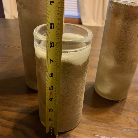 Small-Heavy Glass Frosted Gold Vase - Picture 4 of 5